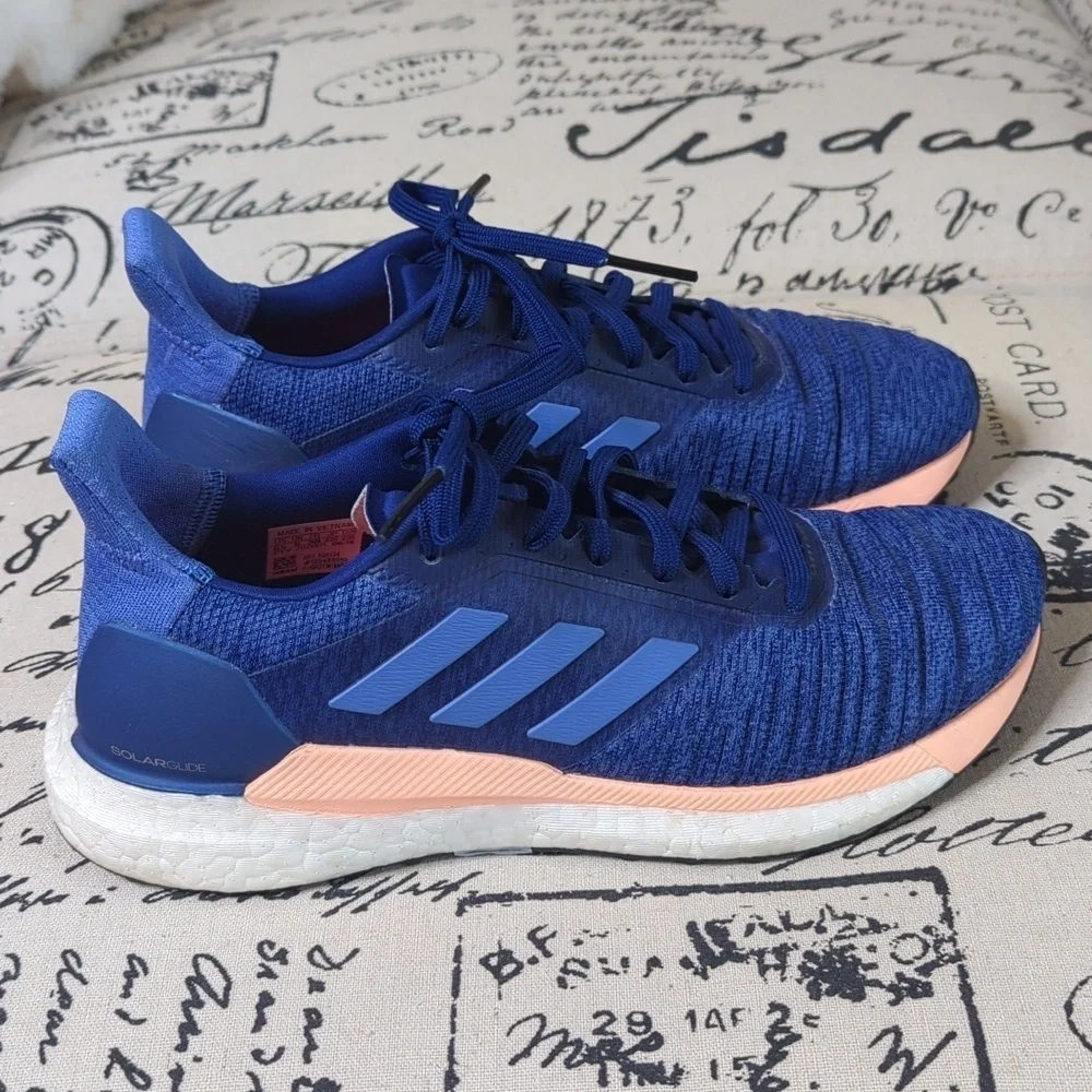 Adidas Originals Solar Glide Running Training Shoes Sneakers Blue Women's 6.5